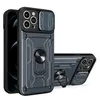 iPhone 14 13 12 11 PRO XR XS XS MAX 6 7 8 PCTPU 2層フルカバレッジドロップ保護カメラ保護カードホルダー磁気カバー付き電話ケース