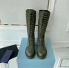 Botas elegantes de marcas famosas para mujer, botines con bolsillo, tacones gruesos, botines de combate para fiesta y boda, EU35-40