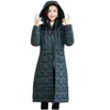 Trench Cods Coats Fashion coréenne Lémière de mode et fines femmes hiver 2022 style long sur le genou plus taille mince à capuche féminine à capuche