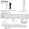 Boots Eilyken تصميم جديد أبيض سوداء زقزقة القدم على أحذية الركبة الموضة مدرج مثير الرمز البريدي womans قطعت الكعب العالي رفيع 220913