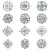 Cartoon -accessoires L Rijnbestrijdingsversiering 19 mm Flatback Flower Crystal Button Accessoire Sier -knoppen voor DIY Jewelr Bdejewelry AM6MA