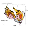 ピンのブローチその明るいブラブーチピンクの光沢のある炎バッジエナメルピンデニムシャツ女の子のためのかわいいカップルラブギフト1414 D3ドロップd dhzy1
