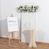 Party Decoration 100cm Artificial Flower Row Panel Silk Rose Peony Eucalyptus Road Cited Flowers Wedding Arch Bakgrund Decor Foam Base