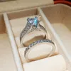 Wedding Ring Set for Women Dazzling Square Zirconia Luxury Ring New Arrivals