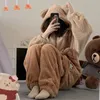 Kadınların pijama kadınları onesie pijamalar pazen cosplay hayvan mercan polar sıcak karikatür kostüm kostüm kapşonlu pijama ev kıyafetleri 220913