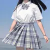 Zestawy odzieży Cocoschool Girl Mundure plisowane spódnice japońska szkoła wysoka tła A-line kratą spódnicę seksowne mundury jk dla kobiety pełny zestaw