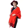 Scarve Scarf Winter Long Wrap Shawl Thick Warm Cotton Cashmere Wool Poncho Solid s Cape with Sleeves 220914