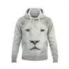 Con cappuccio maschile Animal Lion 3D Fashi