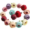 Fleurs décoratives 5cm Mini Rose Pivoine Tête Soie Fleur Artificielle Pour La Décoration De Mariage DIY Couronne Scrapbook Boîte-Cadeau Artisanat