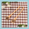 Spoons Natural Wood Honey Spoon High Quality Carved Honeycomb Pattern Long-Handled Coffee Milk Tea Stir Bar Kitchen Dining Utensils D Dhplb