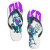 M￤n designer anpassade skor casual tofflor mens vit hand m￥lade mode ￶ppen t￥ flip flops strand sommar glider anpassade bilder finns tillg￤ngliga