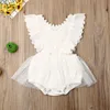 Rompers Born Toddler Baby Girl Księżniczka Flower Lace Romper Jeskus Tutu Dress Fits Letni ubrania 024m 220913