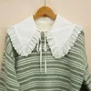 القوس Sitonjwly Cotton White Laylar Fake Collar Shawl Girlslists نصف قميص لفائف قلادة قابلة للفصل