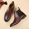 أحذية أول طبقة من أحذية البقر المصنوعة يدويًا خريف شتاء جديد مارتن جلود بريطانية تجمر الرجال تشيلسي هاي أعلى 220914