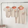 Familjsmatchande kl￤der F￶r￤lder Child Clothes Summer Baby Family of Three and Four Foreign Style Lovely Mother Daughter Short Sleeved T-Shirt 220914