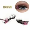 Faux cils 1 paire de faux cils colorés en vison Design Fluffy Glitter Natural Strip Makeup