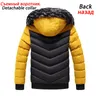 Mens Down Parkas Winter Jacket Men Fur Fur Cllar Grube ciepłe bawełniane marce Man Patchwork Parka and Coats Windbreaker Parkas Mężczyzna M5xl 220914