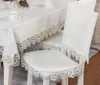 Almohada silla de comedor blanca encaje encaje asiento no deslizante taburete s cuatro temporadas set de protector general