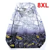 Herenjacks gradient jacket mannen lente brief graffiti mode casual jassen heren heren buiten bovenkleding windjager groot formaat 8xl