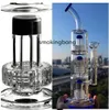 Tall Glass Water Bong Hookahs Triple Chamber Stereo Matrix Perc Bong Rökning Glass Pipe Bubbler Dab Rigs