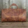 Duffel Bags Vintage подлинный кожаный багаж сумок мужчина путешествует на сумму большую мощность. Сумма повседневное деловое посланник