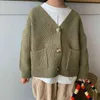 プルオーバー韓国スタイルの秋の新しい兄弟カジュアルルーズカーディガンの子供ファッション不規則なデザイン編み編みセーター0913