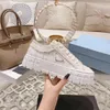 Designer Shoe Women Nylon Shoes Gabardine Canvas Sneakers Wheel Lady Trainers Loafers Platform Solid H￶jd Sko med l￥da H￶g 5A Kvalitet XQRX