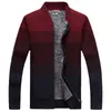 Mens Sweaters autumn and winter fleece mens sweater jacket fashion casual knitted zipper stand collar plus size jacket 220914