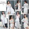 Kadınların pijama kişiselleştirilmiş adı Kadın Kimono Batrobe Gelin Nedime Düğün Seti Dantel Trim Uykaşığı Günlük Ev Kıyafetleri Nightwear