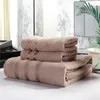 Handdoek handdoeken Set gestreepte bamboe vezel bad dikke douche badkamer huis spa gezicht voor volwassenen toalla serviette 3 stks/set handuch