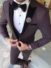 Custom-made Groom Tuxedos One Button Men Suits Peak Lapel Groomsmen Wedding/Prom/Dinner Man Blazer Jacket Pants Tie Vest M126