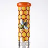 9 Inch Big Hookahs Bee Style Oil Dab Rigs Straight Tube Smoking Water Pipes Beaker Bongs 18mm Female Joint