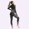 Pontas de duas peças femininas Conjunto de fitness feminino Roupas de sutiã Sportswear Equipe semestral Gym trabalha com traje de manga longa esportiva 2/3