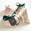 Papel de regalo Pirámide triangular Caja de regalo Favor de la boda Caja de chocolate Bomboniera Regalos Cajas para regalos Baby Shower Party Supplies 220913