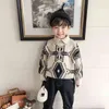 2-15T Kids Tops одежда осень мальчики. Пуловер мода Cool Lapel Long Rick's Kids's Disted Sweater Gentleman Opternal 0913