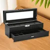 Watch Boxes 2-Tier Men Women Box Display Case Organizer Jewelry Storage Necklaces