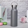 stainless steel sport water bottle with metal lid double wall keep warm drinking kettle outdoor gym cold bottles Fedex