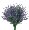 Faux blommor grönare konstgjord blomma plast lavendel falska växt bröllop hus trädgård dekoration brud bukett fotografering props hushållsprodukter j220906