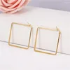 Hoop Earrings Square For Women Stainless Steel Jewelry Woman 2022 Fashion Summer Accessories Minimalist