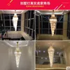 Pendelleuchten Treppe Kronleuchter Doppellampe Lange Luxusvilla Kristall Modernes minimalistisches Wohnzimmer LED