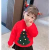 DFXD 2021 Year Christmas For 2-7Yrs Winter New Kids Long Plus Velvet Thick Pullover Knit Sweaters Warm Clothes 0913