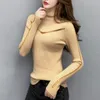 Women's Knits Tees Turtleneck Sweater Slim Female Sexy Long-Sleeved Perspective Net Yarn Splicing Knitwear Bright Pull Ladies Sweaters Pullover Top 220914