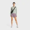 L-206 Halbzip geschnittene Sweatshirts Frauen Yoga Tops Schlanker fit langschleiende Hemden Taille Länge Sportjacke weiche und warme Fitnessmantel Mode-Stand-up-Halshuberkupfen Tee T-Shirt