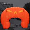 Grande arche gonflable simulée de tête de citrouille, porte extérieure d'Halloween de 4 m, arche de ballon de citrouille soufflée à l'air orange pour la décoration d'entrée