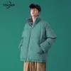 Hommes vers le bas Parkas hiver hommes Parka manteau coupe-vent mode Streetwear veste épaissir Style coréen couleur unie pardessus lâche vestes 220914