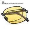 Solglasögon Square Night Vision Folding Portable Driving Glasses Pochromic For Men Polarized5794721