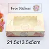Gift Wrap 20PCS Paper Gift Box With Window Pink Marble Wedding Party Favors Food Packaging Candy Cardboard Cake Bags Valentine's Day 220913