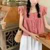 Blouses voor dames plaid losse zomerstijl top shirts mode 2022 vintage kleding voor vrouwen vrouwelijke kleding Harajuku kawaii