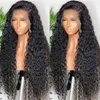 Lace Front Human Hair Wigs Brazilian Deep Wave Curly Frontal Wig For Women Pre Plucked 4x4 Closure