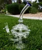 9.5 polegadas Reciclador Dab Rigs Gosgurado Bongos de água de vidro de vidro grossa Gravidade Bongueira Acessório de fumantes Pipes com tigela de 14 mm